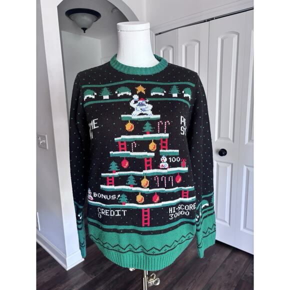 Donkey Kong Christmas sweater youth XL Unisex Womens Small XS Video Game Holiday - Picture 1 of 5